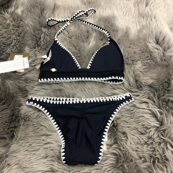 SunSeeker | Women's Classic Bikini Set | Navy & White | Size 6 - Picture 3 of 3
